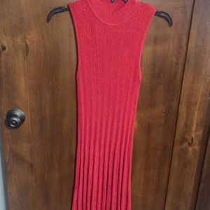 Red/Sparkle Sweater Dress